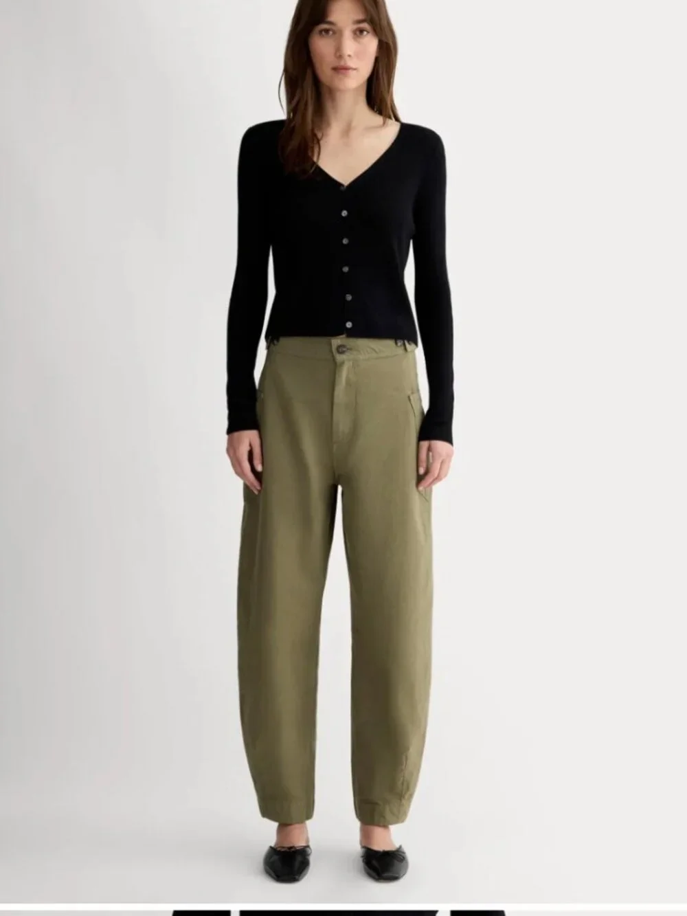 NWT Everlane The Fatigue Barrel Pant, Kalamata, Size 8, 94% Organic and 6% Linen